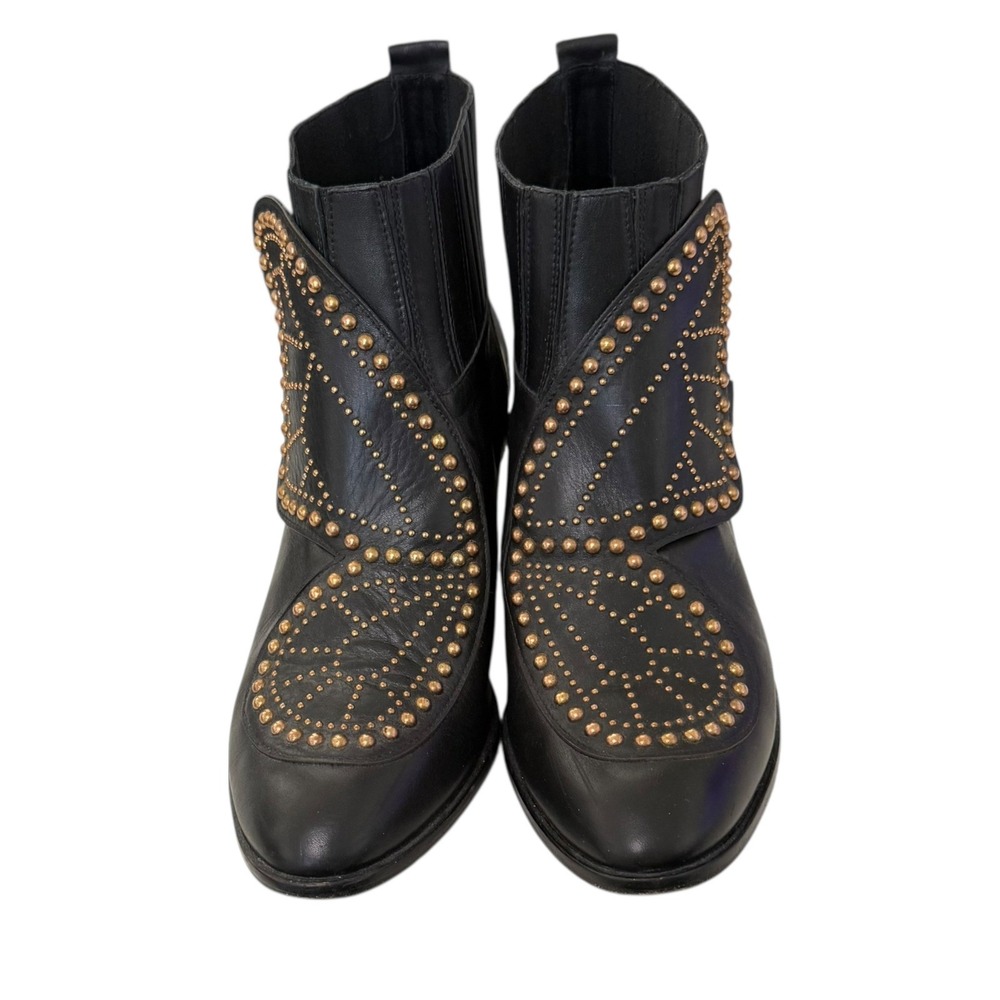 Sophia Webster Black Leather Studded Butterfly Wing Ankle Boots Womens 40 US 9.5